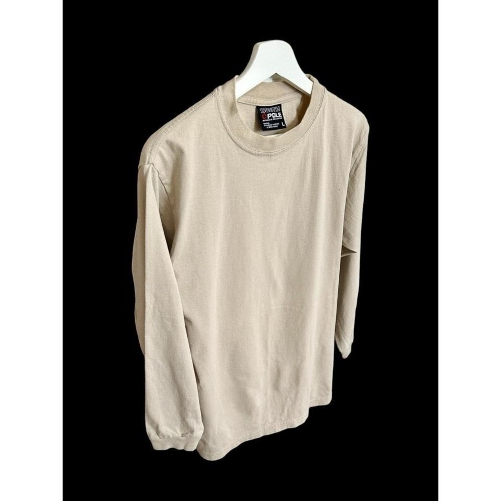 Southpole Mens Long Sleeve‎ Large Blank Shirt Pale Beige Grunge 90's Y2K